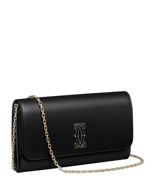 Cartier Black Leather C De Chain Wallet