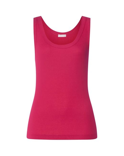 Hanro Pink Cotton-Blend Tank Top