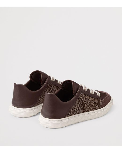 Jimmy Choo Brown Diamond Light Flex Leather Woven Sneakers