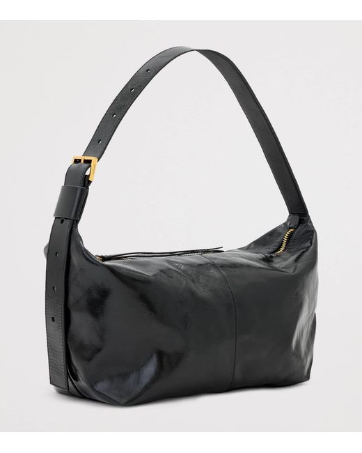 AllSaints Black Leather Jean Rey Shoulder Bag