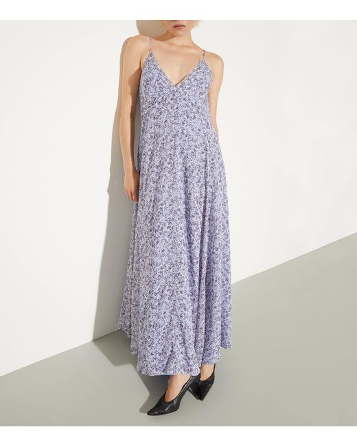 MAX&Co. Purple Printed Maxi Dress