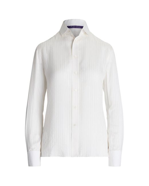 Ralph Lauren White Mulberry Silk Cormac Shirt