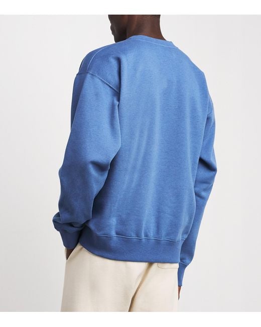 Ralph Lauren Blue Cotton-Cashmere Polo Bear Sweatshirt for men