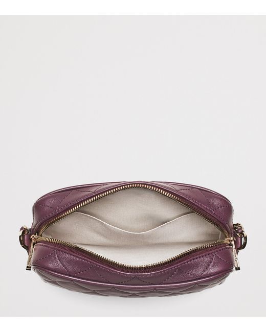 Aspinal Purple Leather Alice Cross-Body Bag