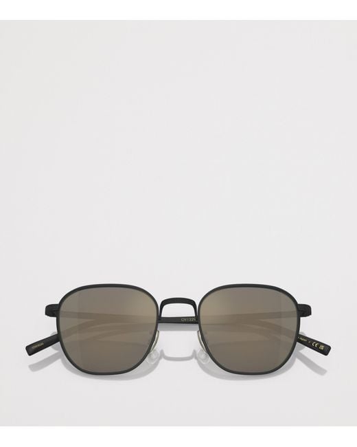 Oliver Peoples Gray Titanium Rynn Square Sunglasses