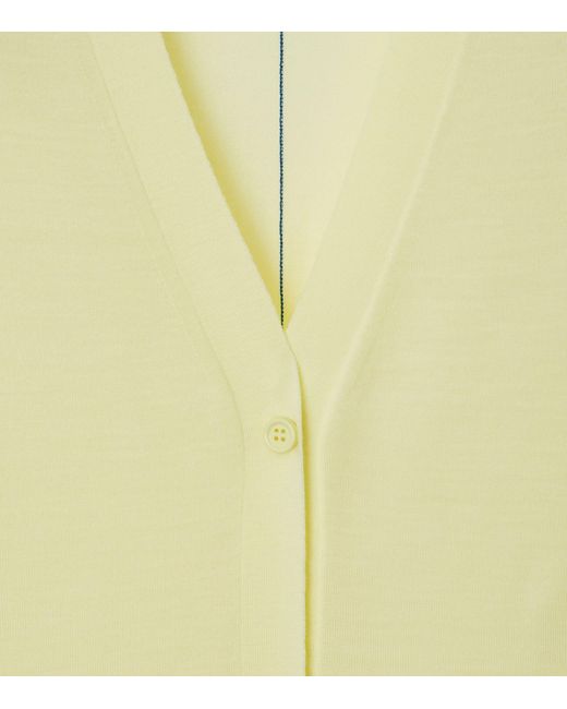 Burberry Yellow Wool V-neck Cardigan