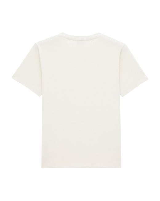 Saint Laurent White Logo-Patch T-Shirt for men