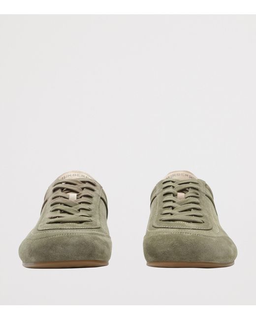 Burberry Green Suede Knight Runner Sneakers for men