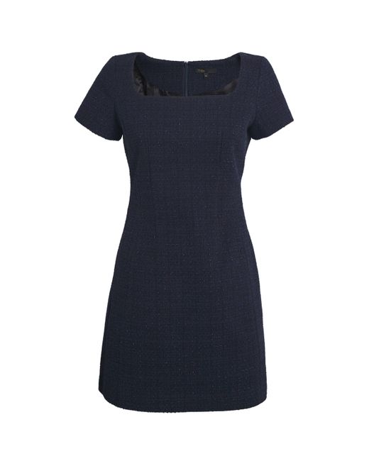 Maje Blue Tweed Mini Dress
