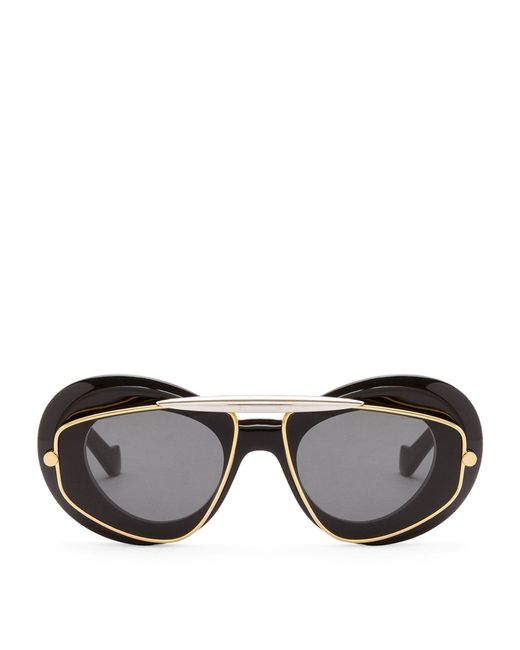 Loewe Black Double-frame Wing Sunglasses