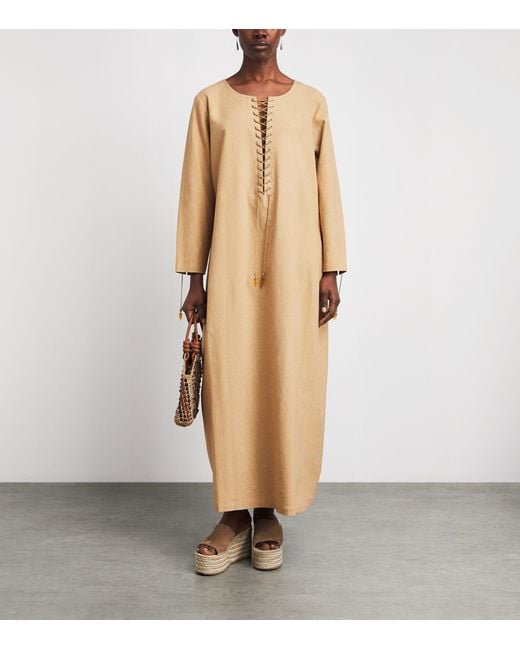 Tory Burch Natural Linen-Blend Kaftan