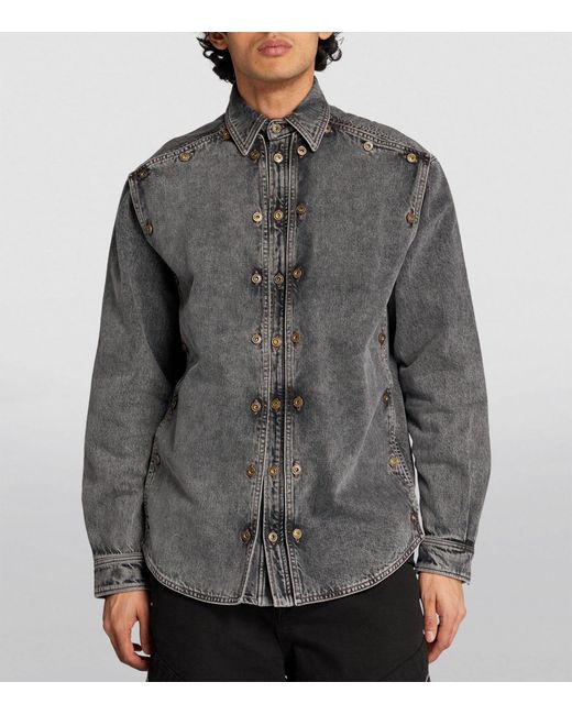 Y. Project Gray Denim Snap-off Shirt for men