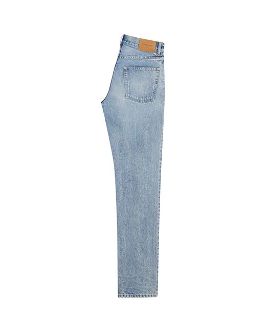 Saint Laurent Blue Straight High-Rise Jeans