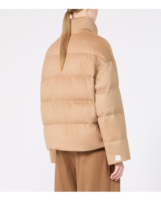 Max Mara Natural Camel Wool Down-Filled Jacket