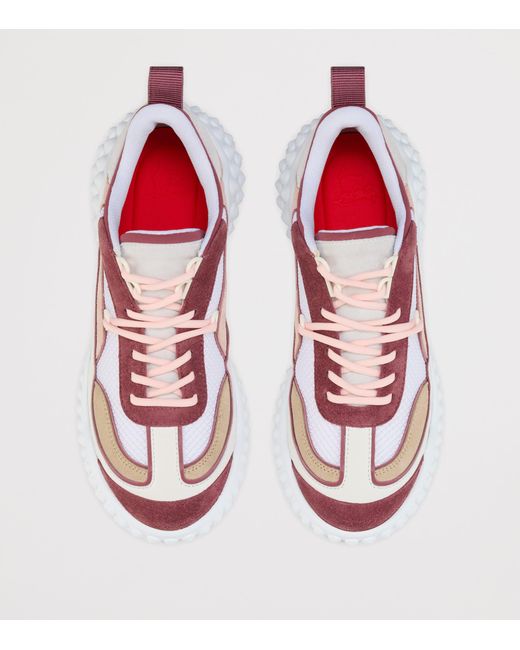 Christian Louboutin Pink Mara Embroidered Sneakers
