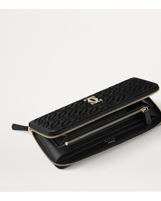 Cartier Black Leather C De International Zipped Wallet