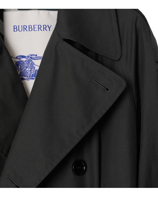 Burberry Black Long Gabardine Trench Coat