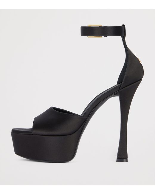Givenchy Black Satin 4G Liquid Platform Sandals 130