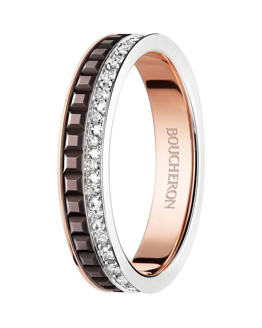 Boucheron White Mixed And Diamond Quatre Classique Wedding Band