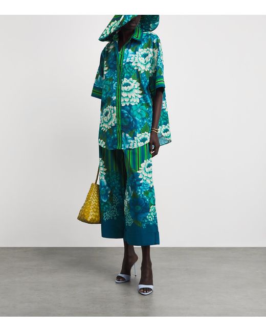 ALÉMAIS Green Organic Cotton Printed Margo Trousers