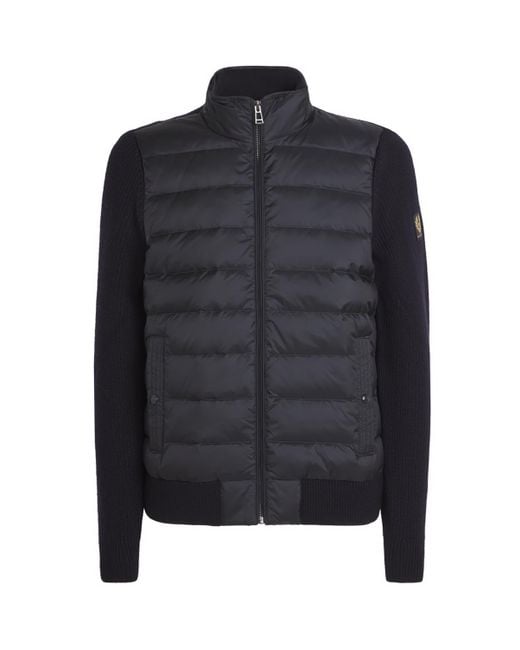 Belstaff Blue Merino Wool Circuiteer Hybrid Jacket for men