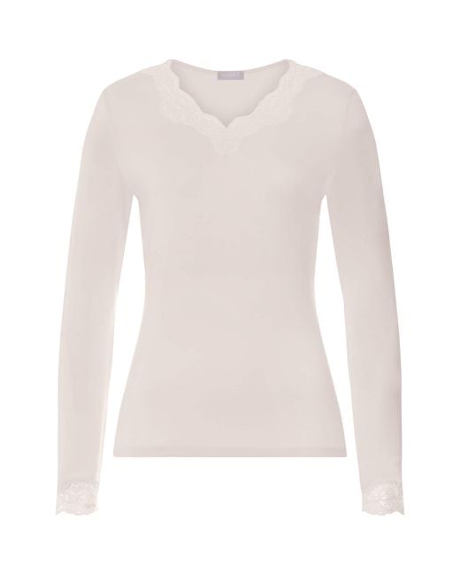 Hanro Pink Lace-Trim Dana T-Shirt