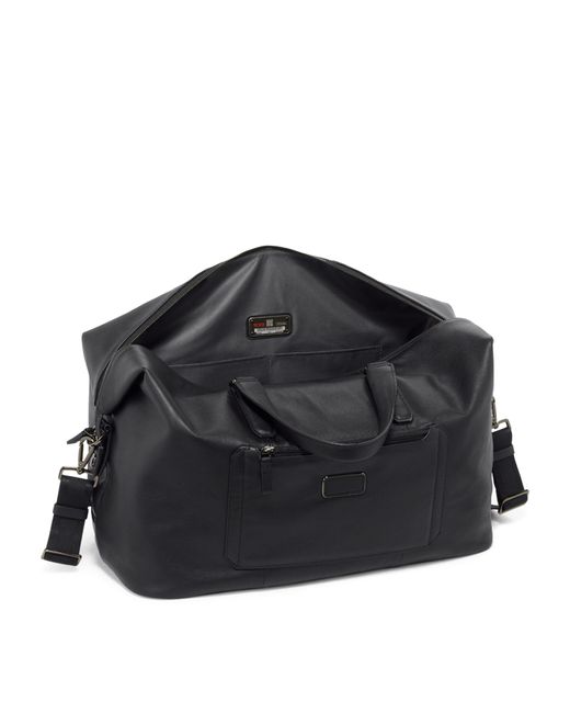 Tumi Black Leather Harrison Duffel Bag
