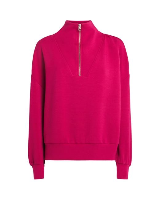 Varley Pink Doublesoft Hawley Half-Zip Sweatshirt