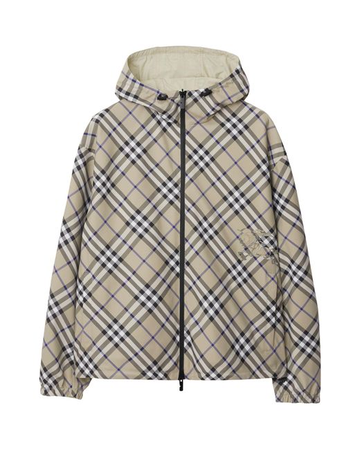 Burberry Gray Reversible Hooded Jacket for men