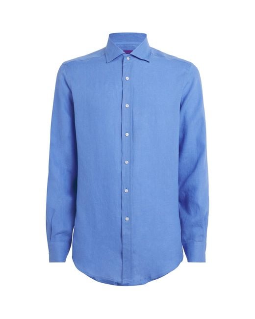 Ralph Lauren Blue Linen Shirt for men
