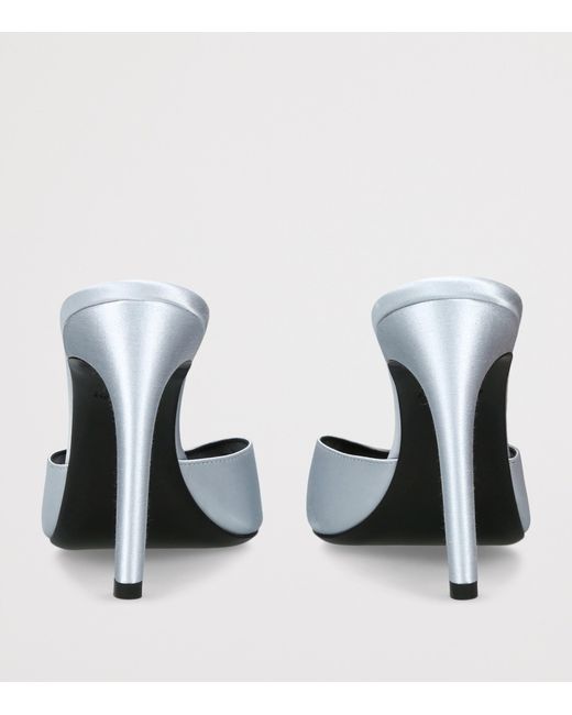 Victoria Beckham White Satin Harlow Heeled Mules 100
