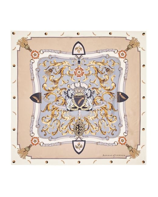Aspinal Natural Silk Signature Scarf
