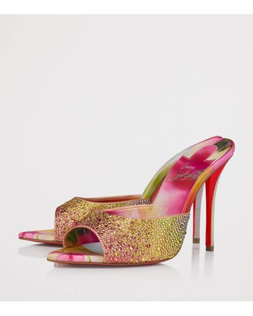 Christian Louboutin Pink Miss Z Mule Botanica Strass Mules 100