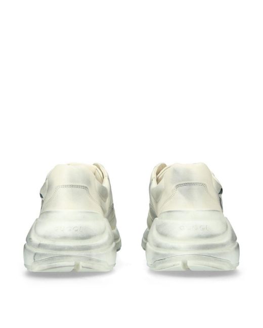 rhyton gucci print leather trainer