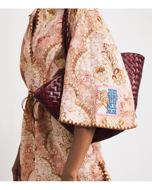 Zimmermann Pink Linen Printed Daylight Mini Dress