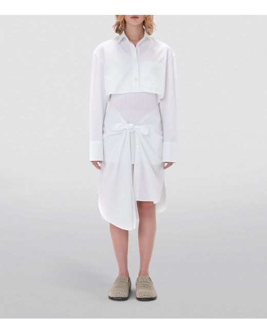 J.W. Anderson White Cotton Asymmetric Midi Dress