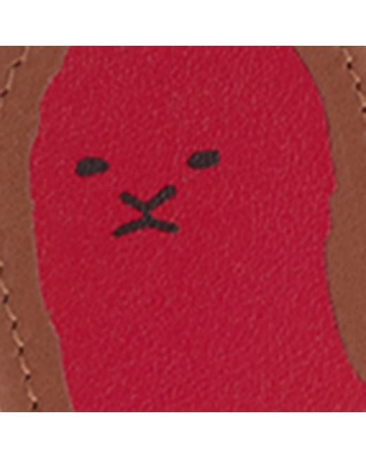 Loewe Red Leather Tag Bag Charm