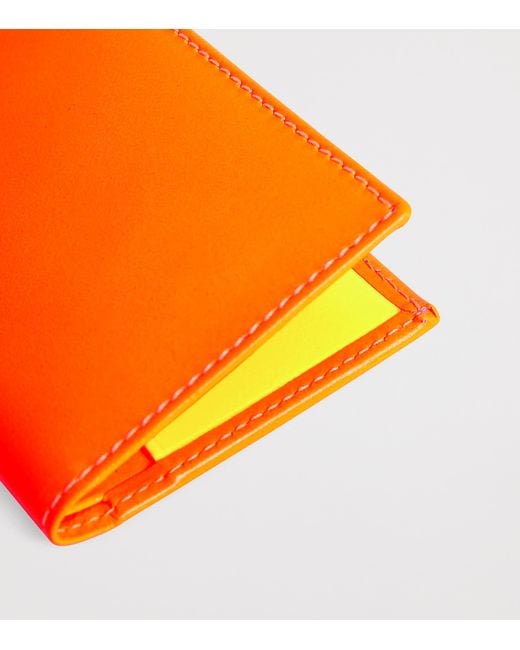 Comme des Garçons Orange Leather Super Fluo Cardholder for men