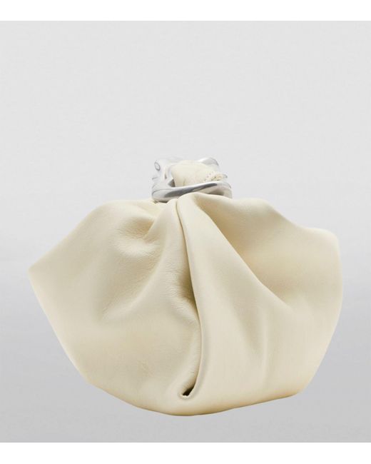 Burberry White Mini Leather Swan Top-handle Bag