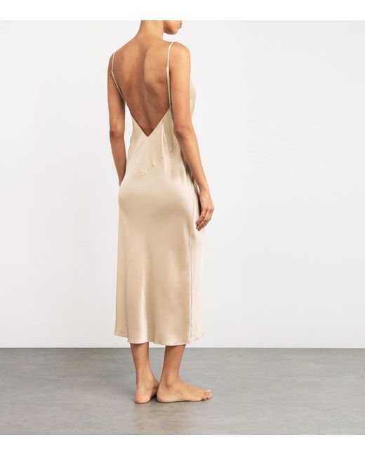 Olivia Von Halle White Silk Issa Slip Dress