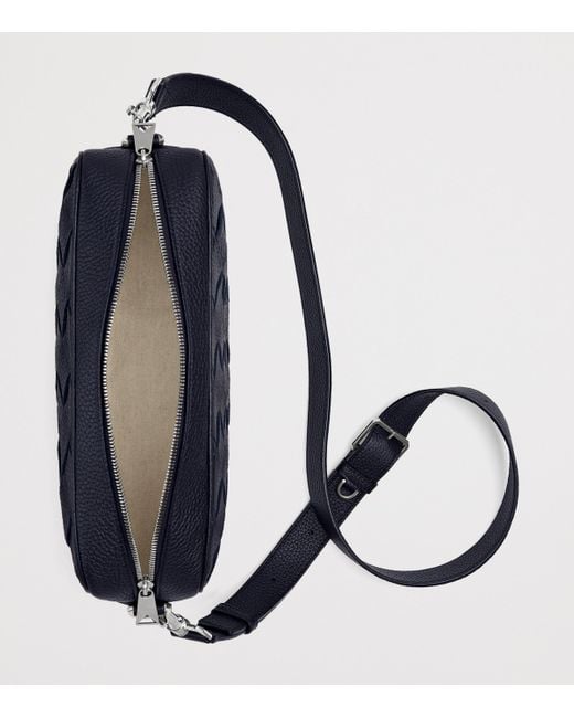 Bottega Veneta Blue Leather Intrecciato Camera Bag for men