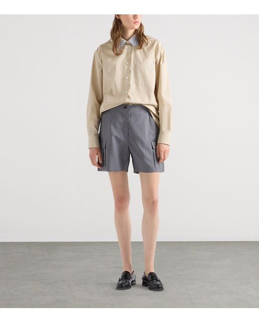 Prada Gray Virgin Wool-Mohair Shorts