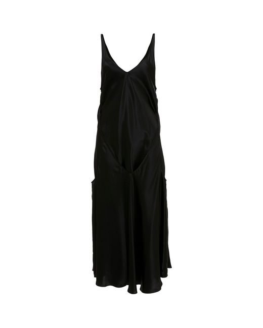 J.W. Anderson Black Silk Layered Midi Dress