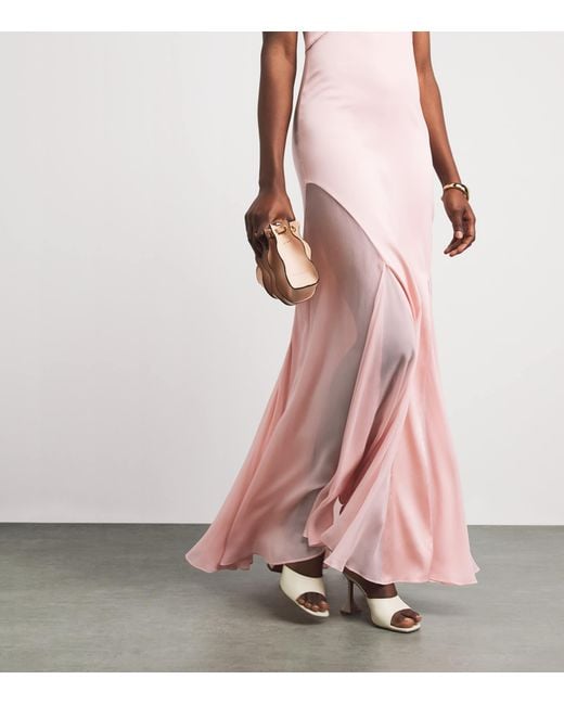 Alice + Olivia Pink Satin Andrina Maxi Dress