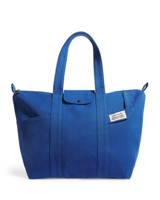 Longchamp Blue Canvas Le Pliage Xl Shoulder Bag
