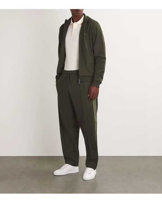 Fred Perry Green Tape-Side Logo Track Pants for men