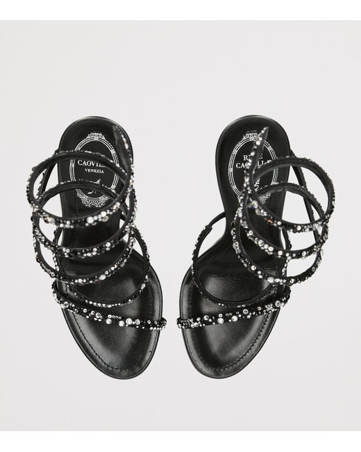 Rene Caovilla Black Embellished Cleo Sandals 105