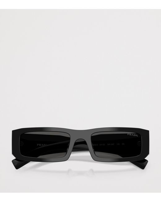Prada Black Acetate Rectangle Sunglasses for men