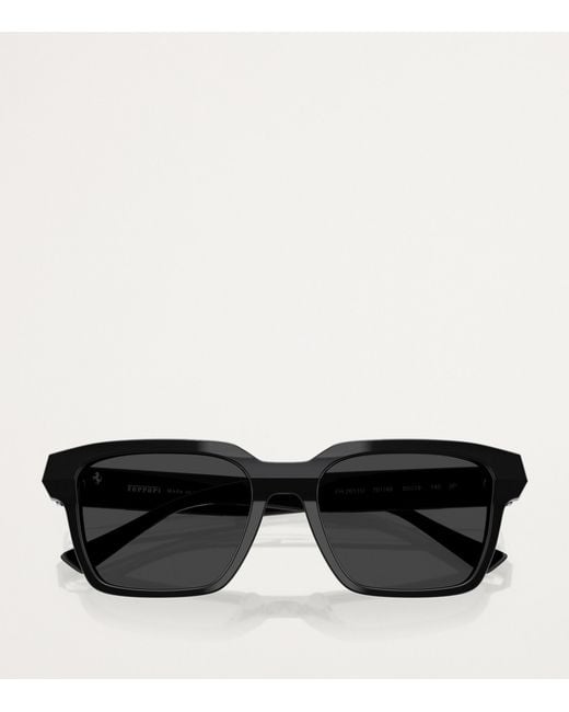 Ferrari Black Acetate Square Polarised Sunglasses