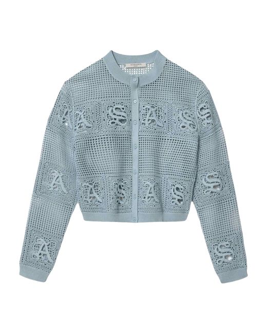 AllSaints Blue Organic Cotton Kyra Cardigan
